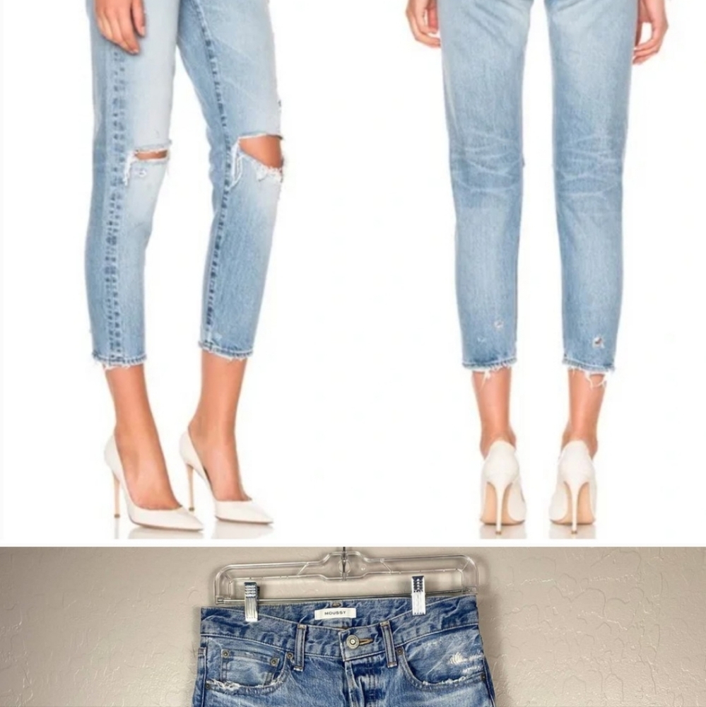 Moussy Jeans Denim Sanford Distressed Skinny Jeans Size 26